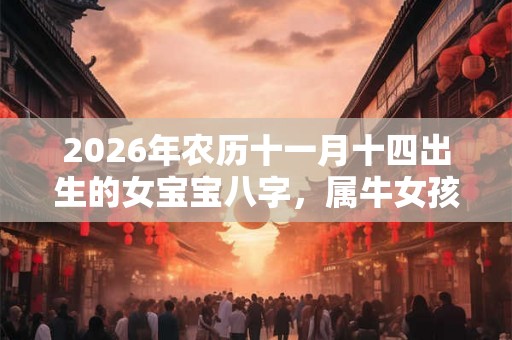 2026年农历十一月十四出生的女宝宝八字，属牛女孩取名大全