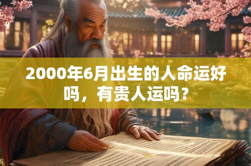 2000年6月出生的人命运好吗，有贵人运吗？