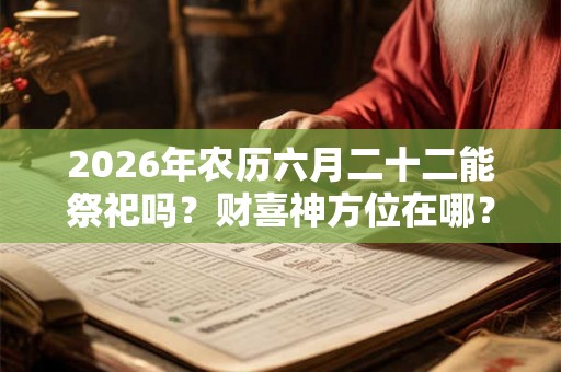 2026年农历六月二十二能祭祀吗？财喜神方位在哪？