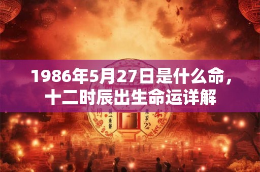 1986年5月27日是什么命，十二时辰出生命运详解