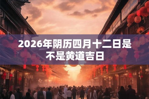 2026年阴历四月十二日是不是黄道吉日