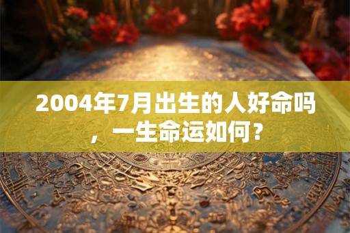 2004年7月出生的人好命吗，一生命运如何？