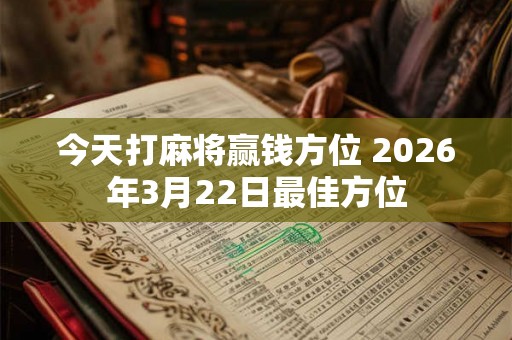 今天打麻将赢钱方位 2026年3月22日最佳方位