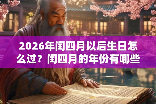 2026年闰四月以后生日怎么过？闰四月的年份有哪些？