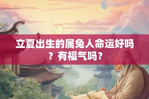 立夏出生的属兔人命运好吗?有福气吗? 立夏出生的属兔人命运好吗?有福气吗?