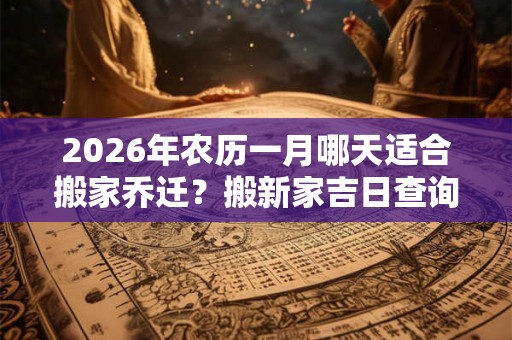 2026年农历一月哪天适合搬家乔迁？搬新家吉日查询