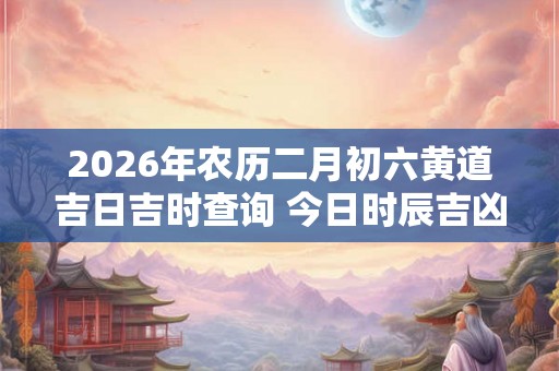 2026年农历二月初六黄道吉日吉时查询 今日时辰吉凶