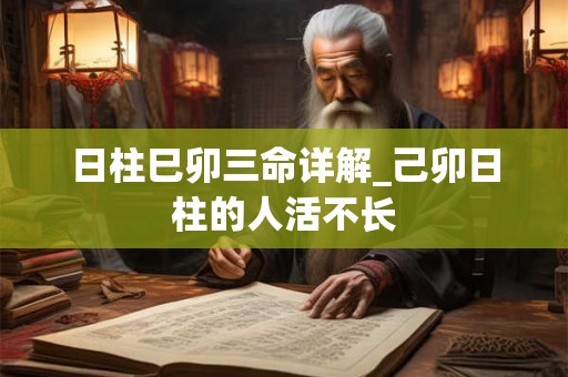 日柱巳卯三命详解_己卯日柱的人活不长