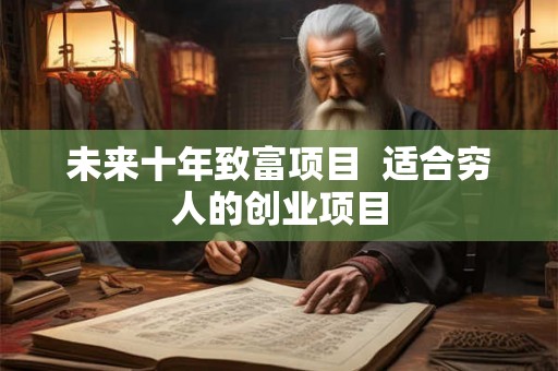 未来十年致富项目  适合穷人的创业项目