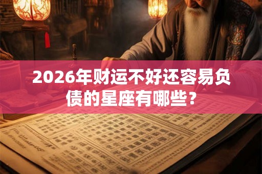 2026年财运不好还容易负债的星座有哪些？