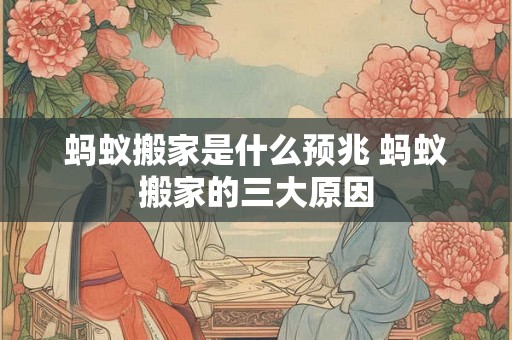 蚂蚁搬家是什么预兆 蚂蚁搬家的三大原因