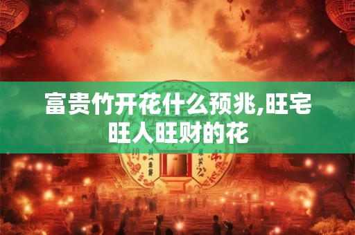 富贵竹开花什么预兆,旺宅旺人旺财的花