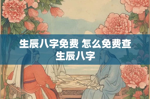 生辰八字免费 怎么免费查生辰八字