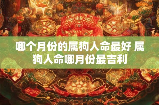 哪个月份的属狗人命最好 属狗人命哪月份最吉利