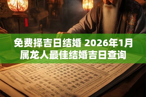 免费择吉日结婚 2026年1月属龙人最佳结婚吉日查询