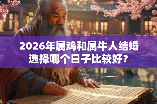 2026年属鸡和属牛人结婚选择哪个日子比较好？
