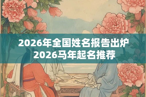 2026年全国姓名报告出炉 2026马年起名推荐 2026年全国姓名报告出炉 2026马年起名推荐