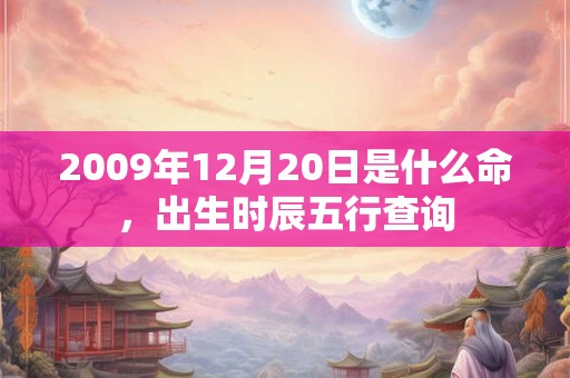 2009年12月20日是什么命,出生时辰五行查询 2009年12月20日是什么命,出生时辰五行查询