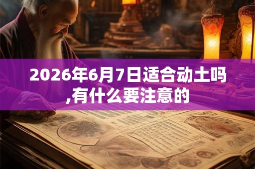 2026年6月7日适合动土吗,有什么要注意的
