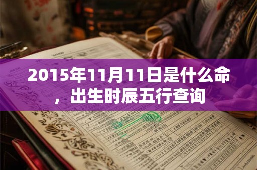 2015年11月11日是什么命，出生时辰五行查询