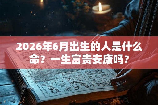 2026年6月出生的人是什么命?一生富贵安康吗? 2026年6月出生的人是什么命?一生富贵安康吗?