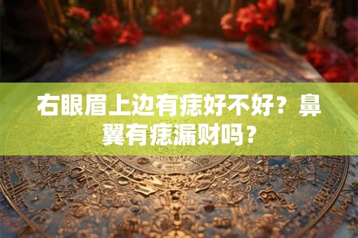 右眼眉上边有痣好不好?鼻翼有痣漏财吗? 右眼眉上边有痣好不好?鼻翼有痣漏财吗?