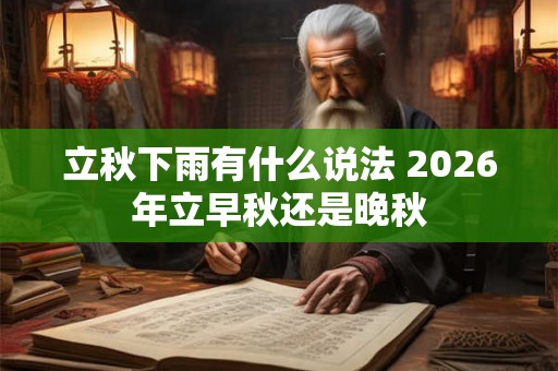立秋下雨有什么说法 2026年立早秋还是晚秋 立秋下雨有什么说法 2026年立早秋还是晚秋