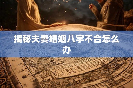 揭秘夫妻婚姻八字不合怎么办 揭秘夫妻婚姻八字不合怎么办