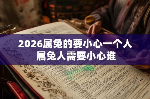 2026属兔的要小心一个人 属兔人需要小心谁