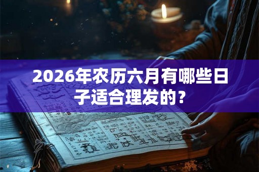 2026年农历六月有哪些日子适合理发的？