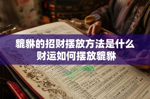 貔貅的招财摆放方法是什么 财运如何摆放貔貅
