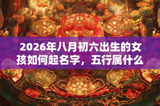 2026年八月初六出生的女孩如何起名字，五行属什么