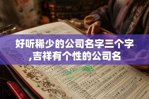 好听稀少的公司名字三个字,吉祥有个性的公司名 好听稀少的公司名字三个字,吉祥有个性的公司名