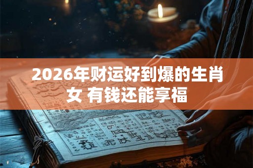 2026年财运好到爆的生肖女 有钱还能享福