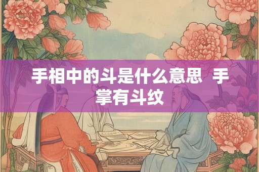 手相中的斗是什么意思  手掌有斗纹