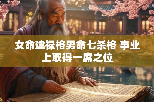 女命建禄格男命七杀格 事业上取得一席之位