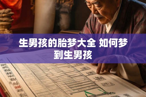生男孩的胎梦大全 如何梦到生男孩