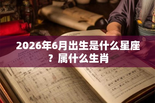 2026年6月出生是什么星座？属什么生肖