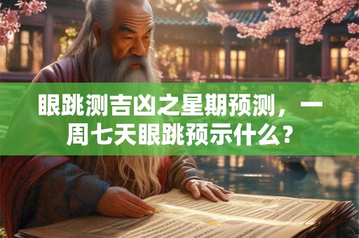 眼跳测吉凶之星期预测，一周七天眼跳预示什么？