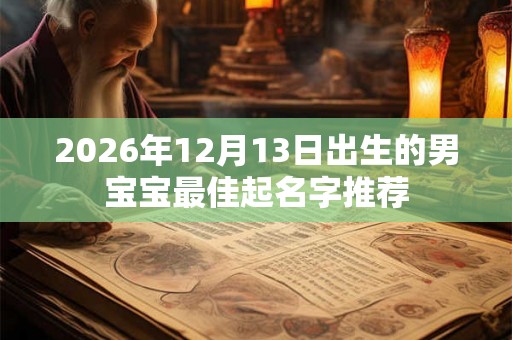 2026年12月13日出生的男宝宝最佳起名字推荐
