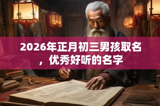 2026年正月初三男孩取名，优秀好听的名字