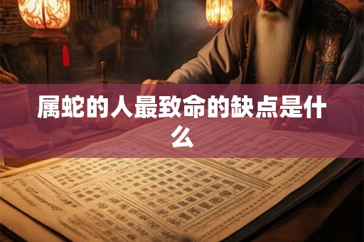 属蛇的人最致命的缺点是什么