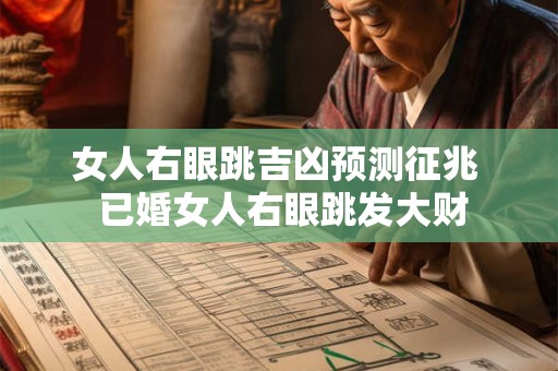女人右眼跳吉凶预测征兆  已婚女人右眼跳发大财