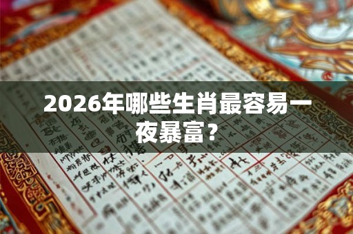 2026年哪些生肖最容易一夜暴富？