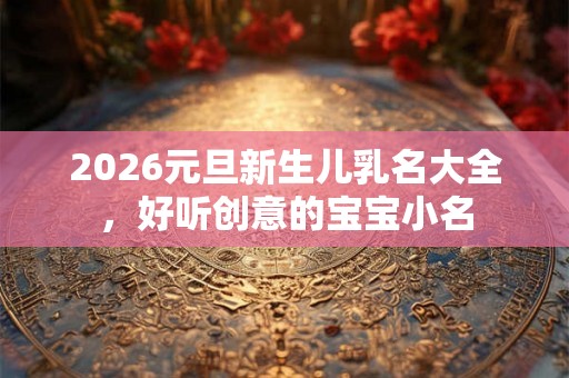 2026元旦新生儿乳名大全，好听创意的宝宝小名