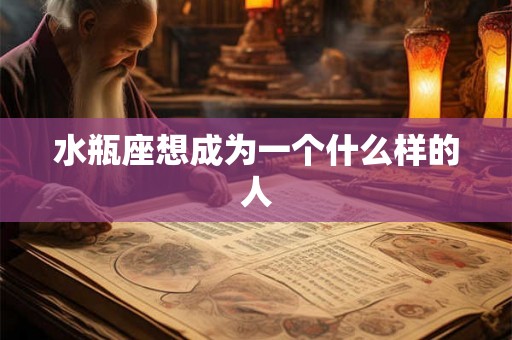 水瓶座想成为一个什么样的人
