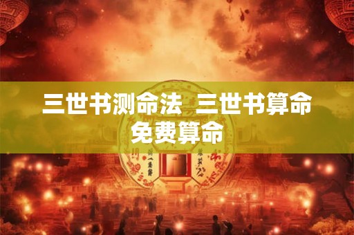 三世书测命法  三世书算命免费算命