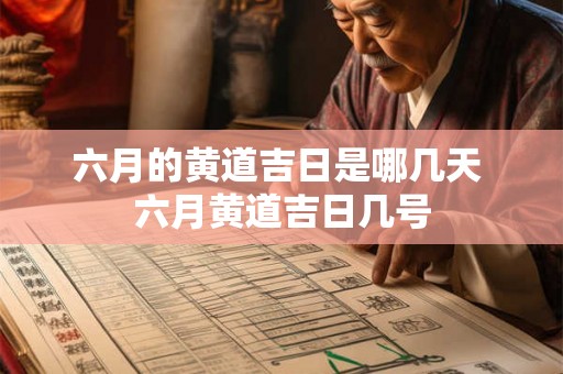 六月的黄道吉日是哪几天 六月黄道吉日几号
