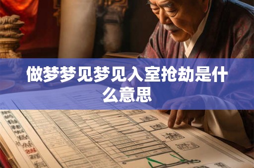 做梦梦见梦见入室抢劫是什么意思 做梦梦见梦见入室抢劫是什么意思