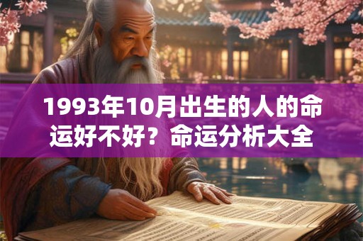 1993年10月出生的人的命运好不好？命运分析大全